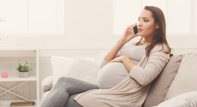 Pregnant on phone